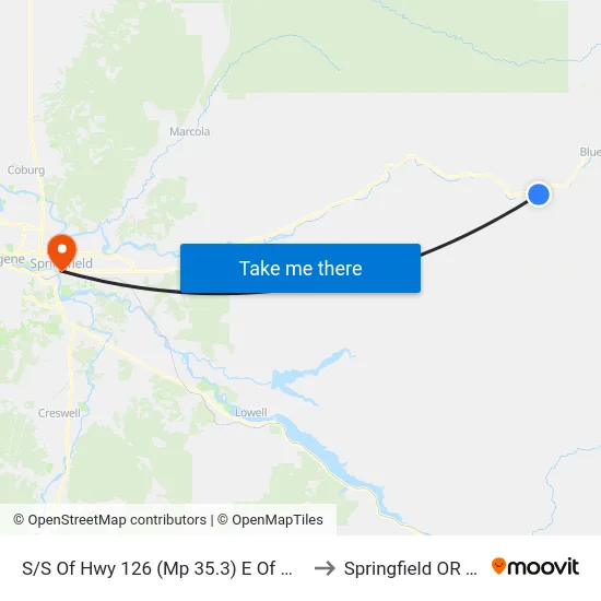 S/S Of Hwy 126 (Mp 35.3) E Of Nimrod to Springfield OR USA map