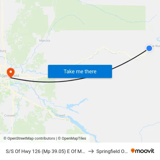 S/S Of Hwy 126 (Mp 39.05) E Of Mailbox 50950 to Springfield OR USA map