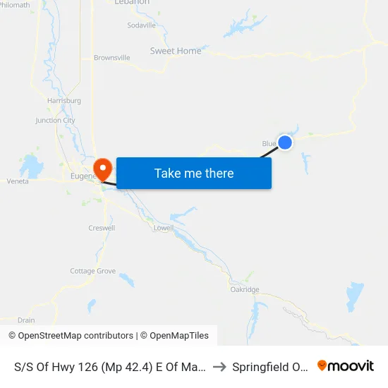 S/S Of Hwy 126 (Mp 42.4) E Of Mailbox 52494 to Springfield OR USA map