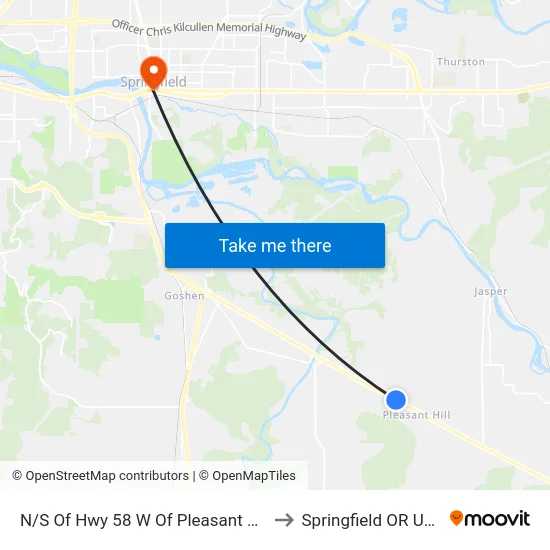 N/S Of Hwy 58 W Of Pleasant Hill to Springfield OR USA map