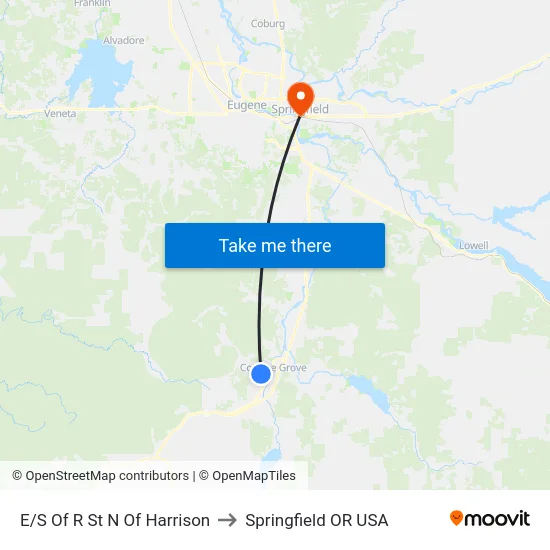 E/S Of R St N Of Harrison to Springfield OR USA map
