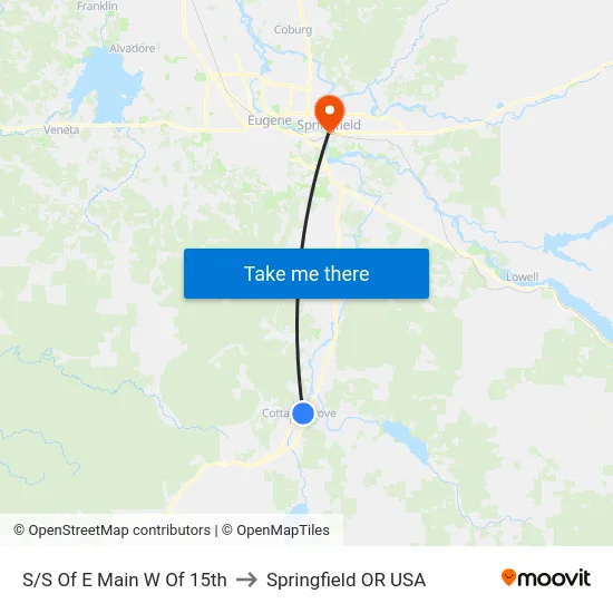 S/S Of E Main W Of 15th to Springfield OR USA map