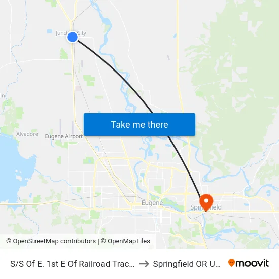 S/S Of E. 1st E Of Railroad Tracks to Springfield OR USA map