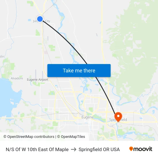 N/S Of W 10th East Of Maple to Springfield OR USA map