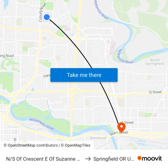 N/S Of Crescent E Of Suzanne Way to Springfield OR USA map