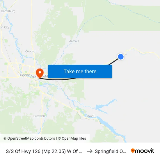S/S Of Hwy 126 (Mp 22.05) W Of Greer Drive to Springfield OR USA map