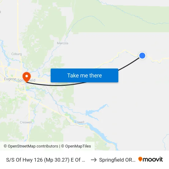 S/S Of Hwy 126 (Mp 30.27) E Of Dw 47386 to Springfield OR USA map