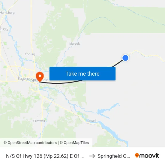 N/S Of Hwy 126 (Mp 22.62) E Of Canal Lane to Springfield OR USA map
