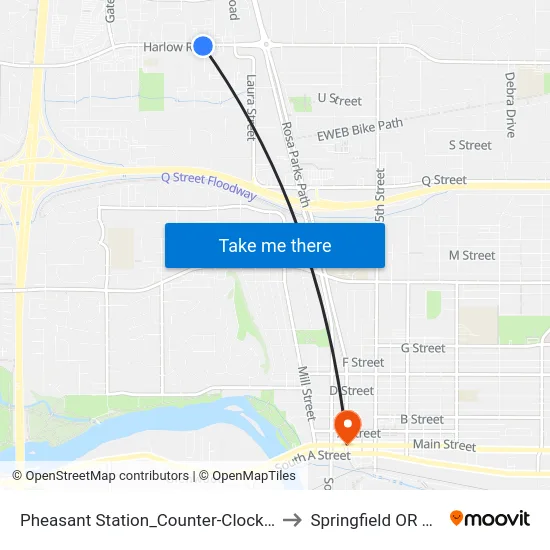 Pheasant Station_Counter-Clockwise to Springfield OR USA map