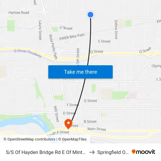 S/S Of Hayden Bridge Rd E Of Mintmeadow Way to Springfield OR USA map