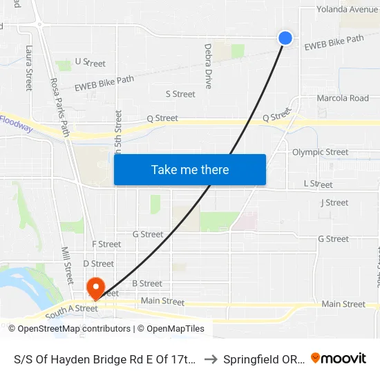 S/S Of Hayden Bridge Rd E Of 17th Place N to Springfield OR USA map