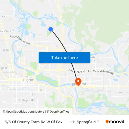 S/S Of County Farm Rd W Of Fox Meadow Rd to Springfield OR USA map