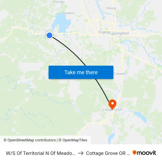 W/S Of Territorial N Of Meadowdale to Cottage Grove OR USA map