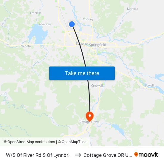 W/S Of River Rd S Of Lynnbrook to Cottage Grove OR USA map