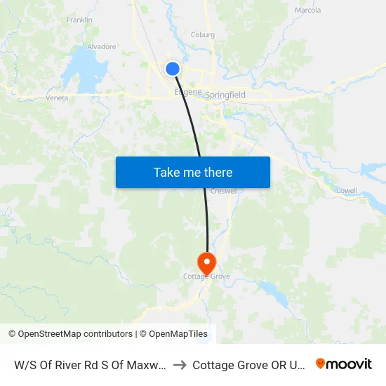 W/S Of River Rd S Of Maxwell to Cottage Grove OR USA map
