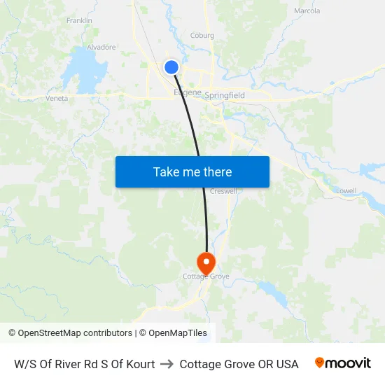 W/S Of River Rd S Of Kourt to Cottage Grove OR USA map