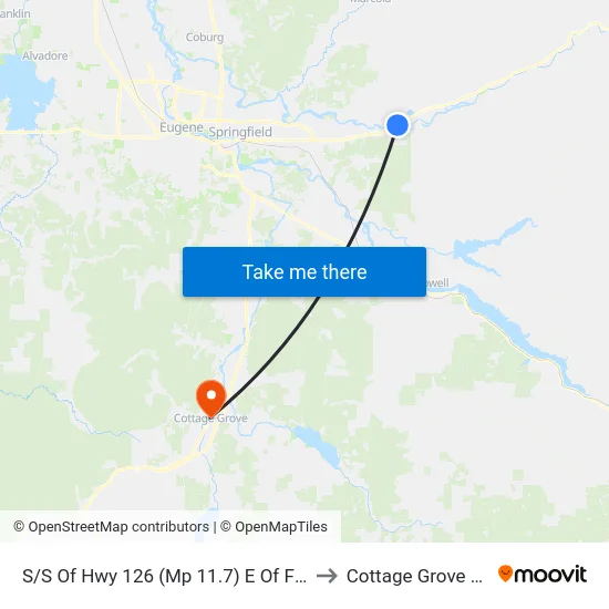 S/S Of Hwy 126 (Mp 11.7) E Of Flowerdale Dr to Cottage Grove OR USA map