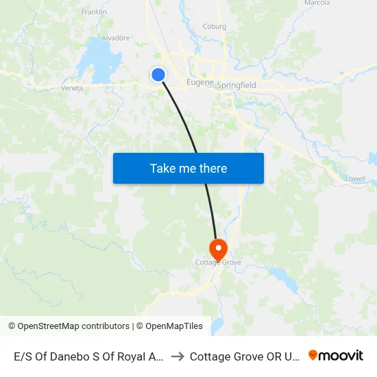 E/S Of Danebo S Of Royal Ave. to Cottage Grove OR USA map