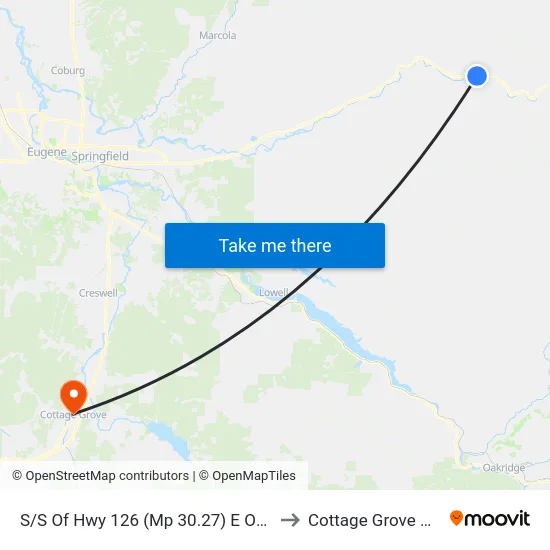 S/S Of Hwy 126 (Mp 30.27) E Of Dw 47386 to Cottage Grove OR USA map
