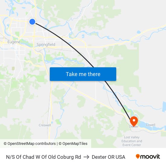 N/S Of Chad W Of Old Coburg Rd to Dexter OR USA map