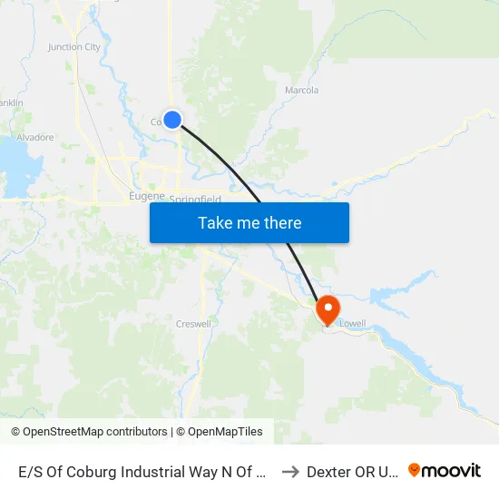 E/S Of Coburg Industrial Way N Of Pearl to Dexter OR USA map