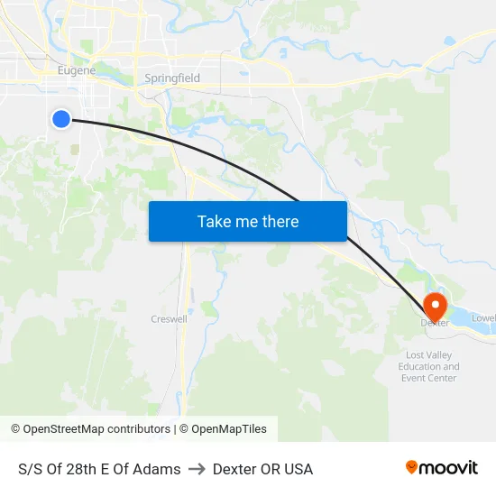 S/S Of 28th E Of Adams to Dexter OR USA map