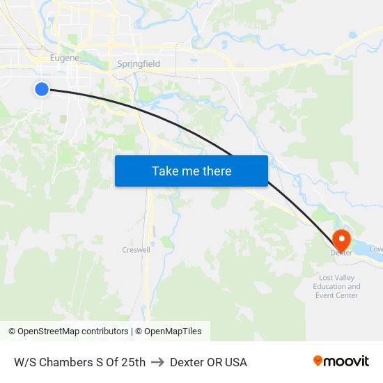 W/S Chambers S Of 25th to Dexter OR USA map