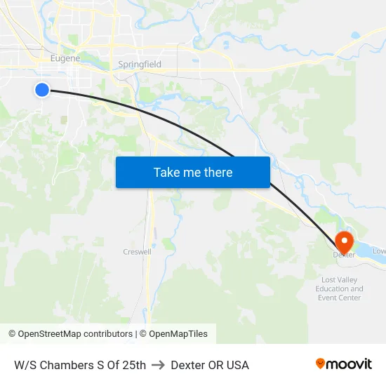 W/S Chambers S Of 25th to Dexter OR USA map