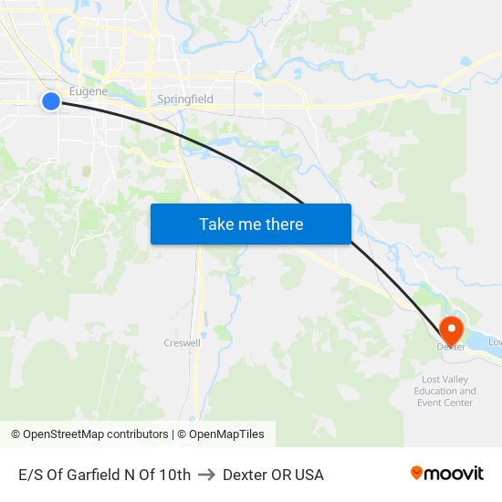 E/S Of Garfield N Of 10th to Dexter OR USA map