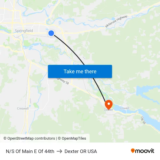 N/S Of Main E Of 44th to Dexter OR USA map