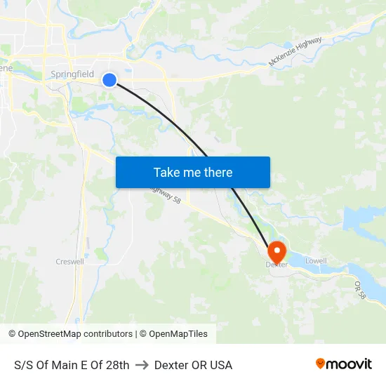 S/S Of Main E Of 28th to Dexter OR USA map