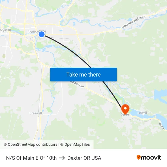 N/S Of Main E Of 10th to Dexter OR USA map