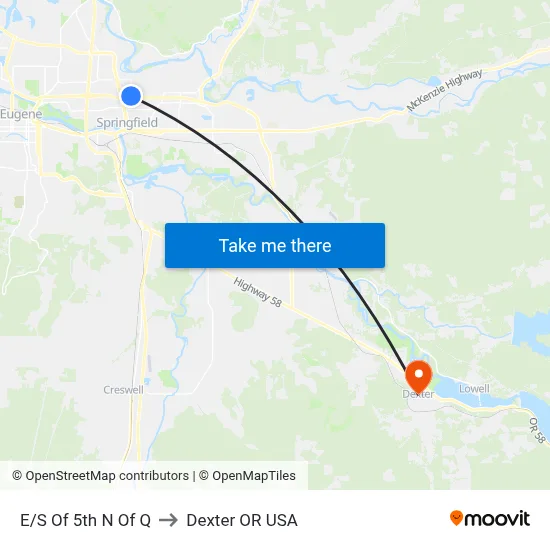 E/S Of 5th N Of Q to Dexter OR USA map