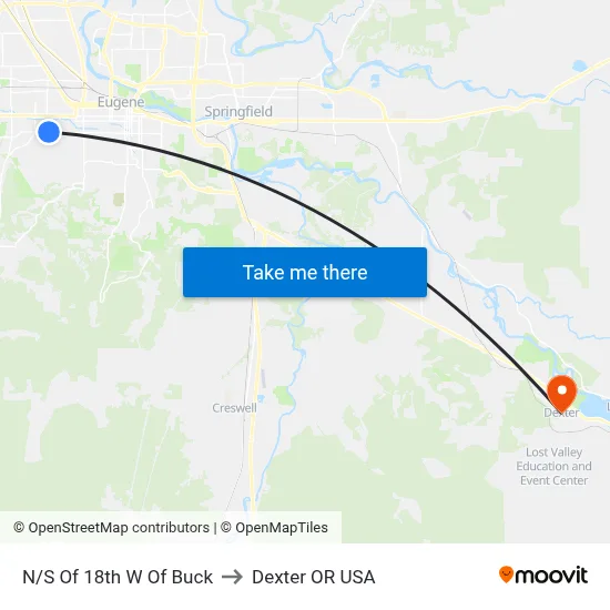 N/S Of 18th W Of Buck to Dexter OR USA map