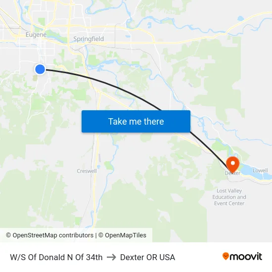 W/S Of Donald N Of 34th to Dexter OR USA map