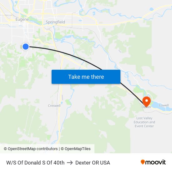 W/S Of Donald S Of 40th to Dexter OR USA map