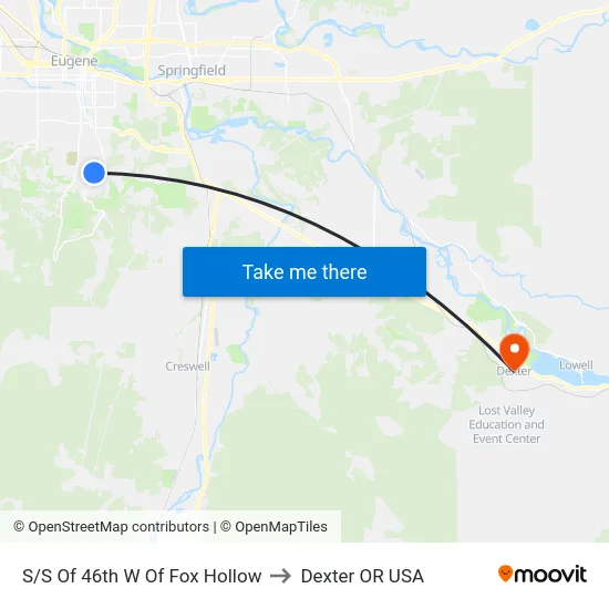 S/S Of 46th W Of Fox Hollow to Dexter OR USA map