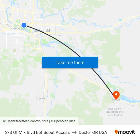 S/S Of Mlk Blvd Eof Scout Access to Dexter OR USA map
