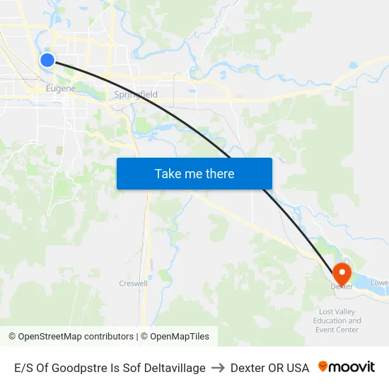 E/S Of Goodpstre Is Sof Deltavillage to Dexter OR USA map
