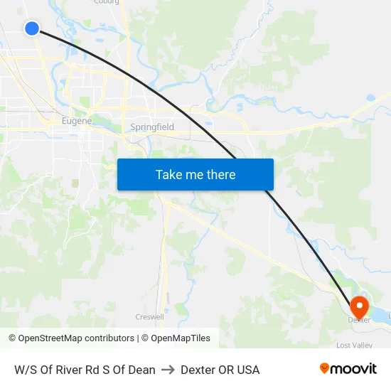 W/S Of River Rd S Of Dean to Dexter OR USA map
