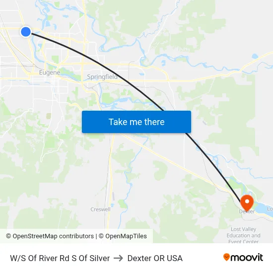 W/S Of River Rd S Of Silver to Dexter OR USA map