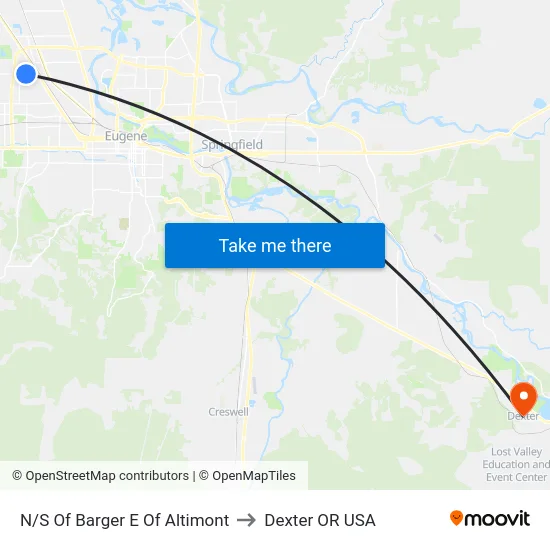 N/S Of Barger E Of Altimont to Dexter OR USA map
