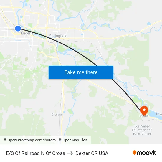 E/S Of Railroad N Of Cross to Dexter OR USA map