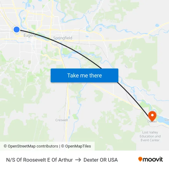 N/S Of Roosevelt E Of Arthur to Dexter OR USA map