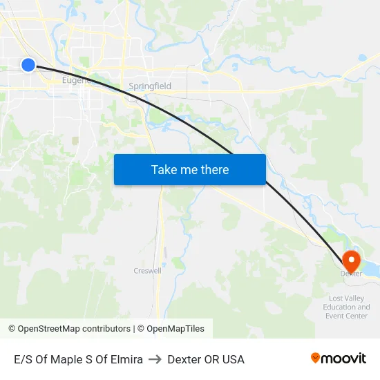 E/S Of Maple S Of Elmira to Dexter OR USA map