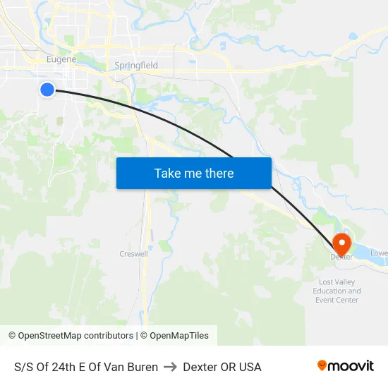 S/S Of 24th E Of Van Buren to Dexter OR USA map