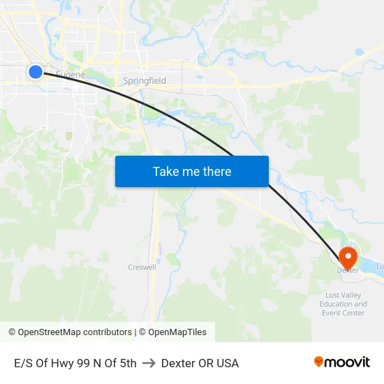 E/S Of Hwy 99 N Of 5th to Dexter OR USA map