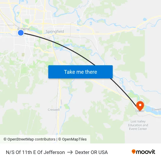 N/S Of 11th E Of Jefferson to Dexter OR USA map
