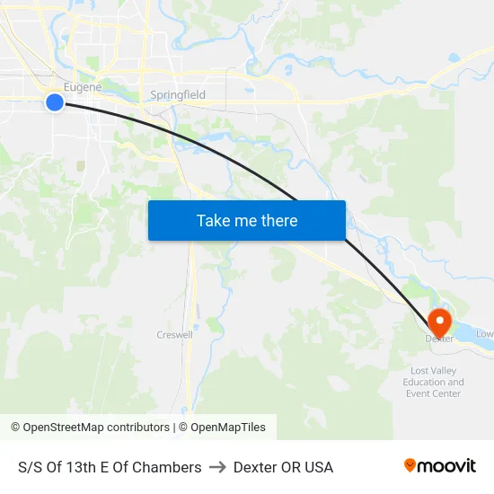 S/S Of 13th E Of Chambers to Dexter OR USA map
