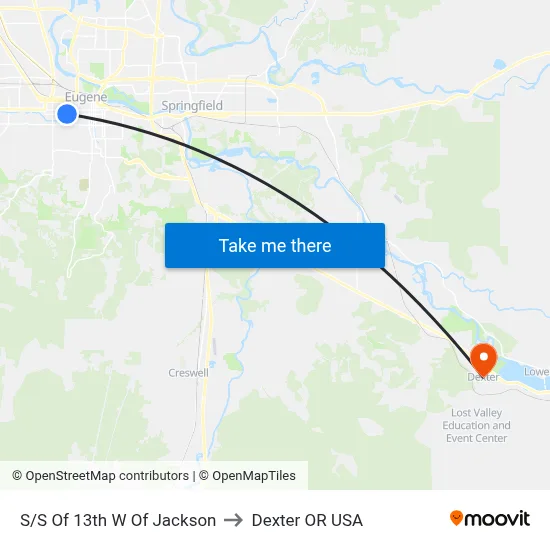 S/S Of 13th W Of Jackson to Dexter OR USA map